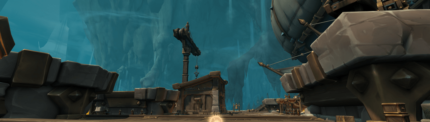 An image of the Mythic Plus keystone pedestal in the dungeon Dawnbreaker.